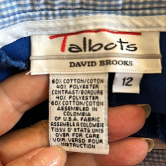 Vintage 80s/90s Talbots David Brooks royal blue high waisted pleat front shorts - Picture 6 of 7